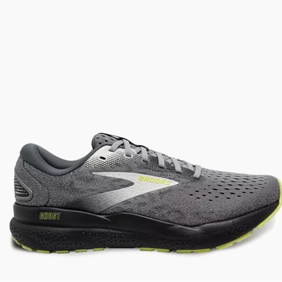 Brooks Other - Brooks Ghost 16 Mens Running Shoes Size 12.5 Gray & Lime Green 1104181D040